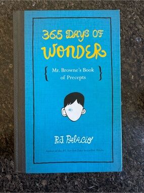 365 Days of Wonder by R.J. Palacio - Teal & Yellow Hardcover Book